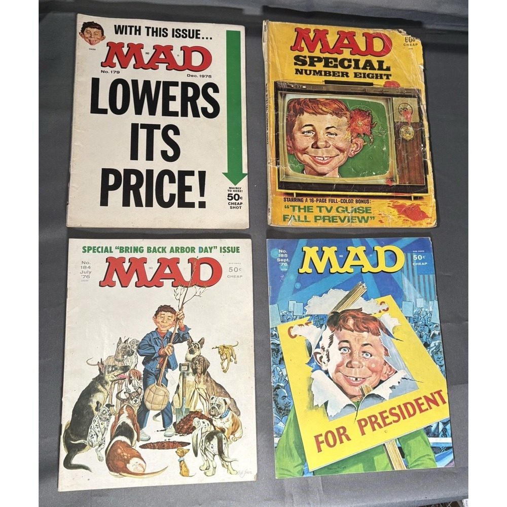 Vintage 1970s MAD Magazine Lot of 7 – Issues 179 181 183 184 185 Special 8‎ 17
